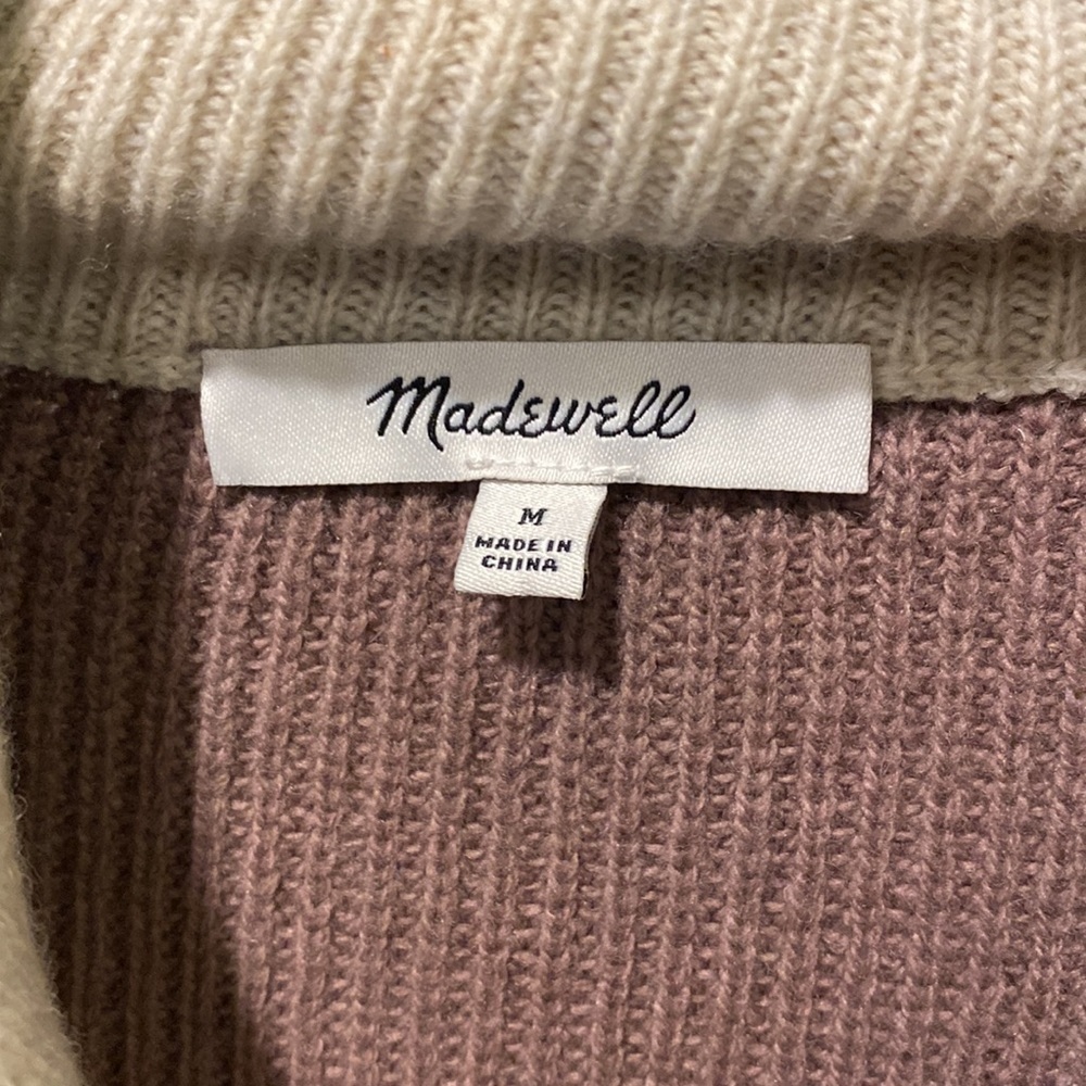Madewell Oversized Soft Wool 1/2 Zip Colorblock Pullover EUC - Picture 10 of 12